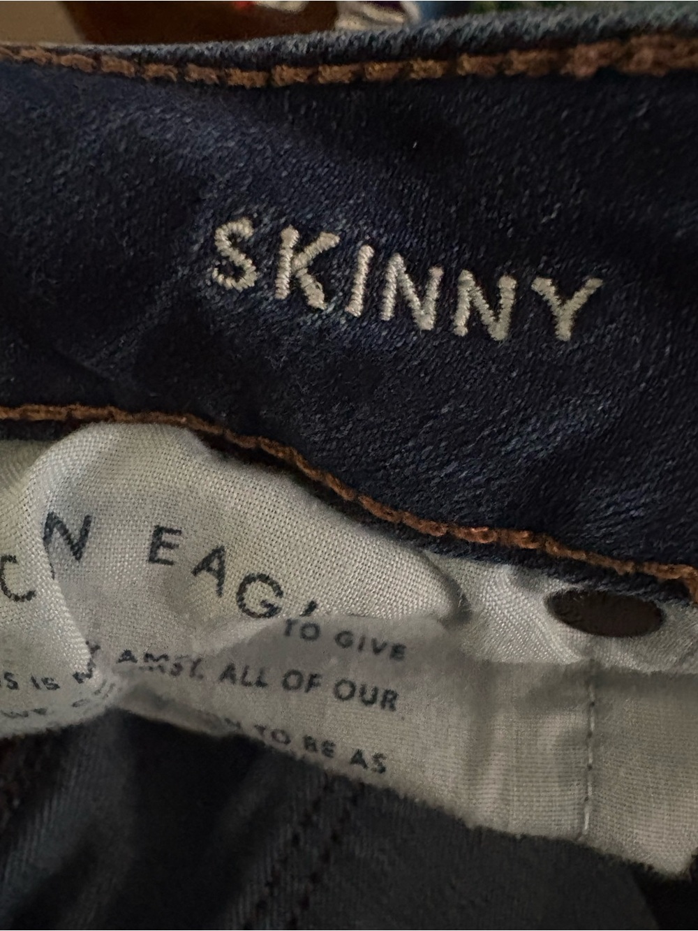 American Eagle Skinny Jeans Women’s Size 8 Regular 27” Inseam Dark Wash Stretch - Picture 7 of 9